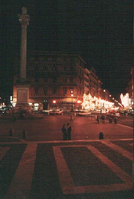 Via Merulana med juleudsmykning set fra Santa Maria Maggiore