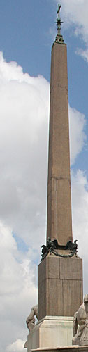 Fontana di Montecavallo på Piazza del Quirinale: nærbillede af obelisken