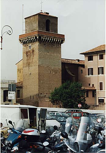 Via degli Annibaldi med Via del Fagutale og Torre di San Francesco di Paola 