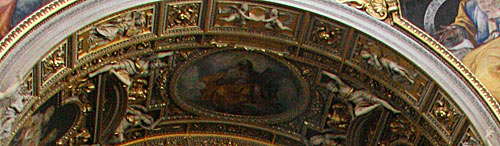 Fresken af San Luca er malet af Cavalier d'Arpino. 
