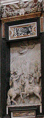 Detaljer af Gravmælet for Pave Clemens VIII i kapellets højre side