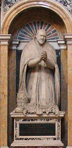 Detalje af Gravmælet for Pave Paul V i kapellets venstre side  