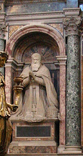 Cappella Sistina i Kirken Santa Maria Maggiore: gravmælet for Sixtus V, statue af Paven