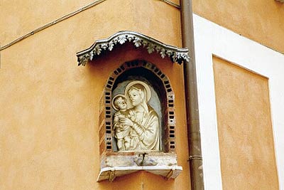 Madonna-billede på hjørnet af Via del Buon Consiglio
