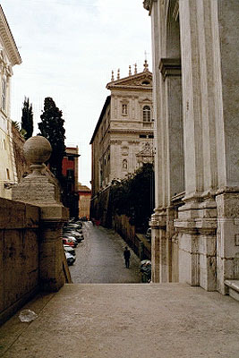 Via Panisperna' s begyndelse set fra Kirken Santa Caterina da Siena