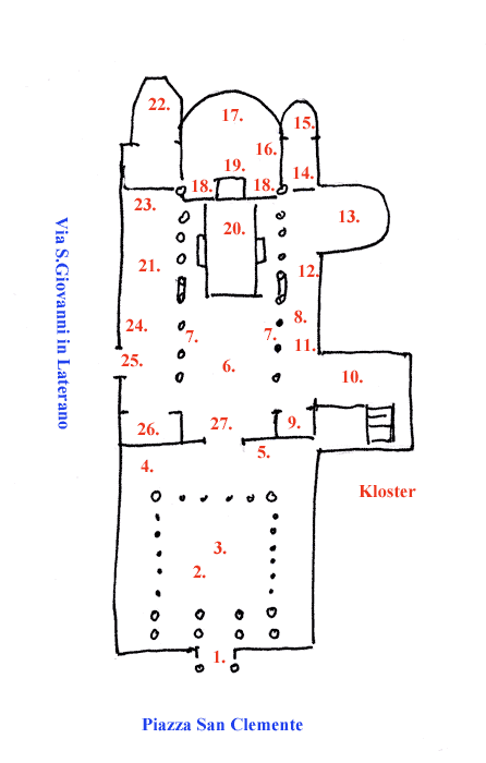 Plan over Kirken San Clemente