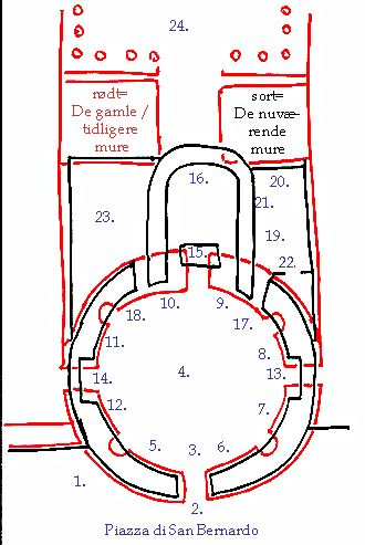 Plan over Kirken San Bernardo alle Terme