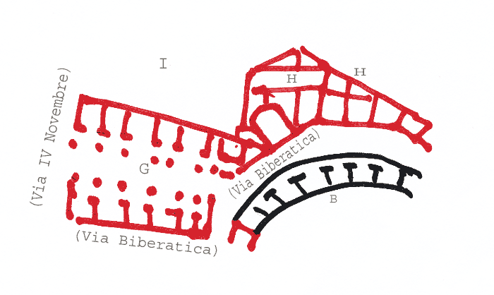 Plan over fjerdesalen i Trajan's Marked