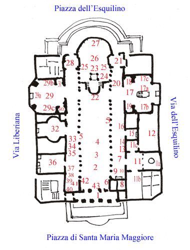 Plan over Kirken Santa Maria Maggiore