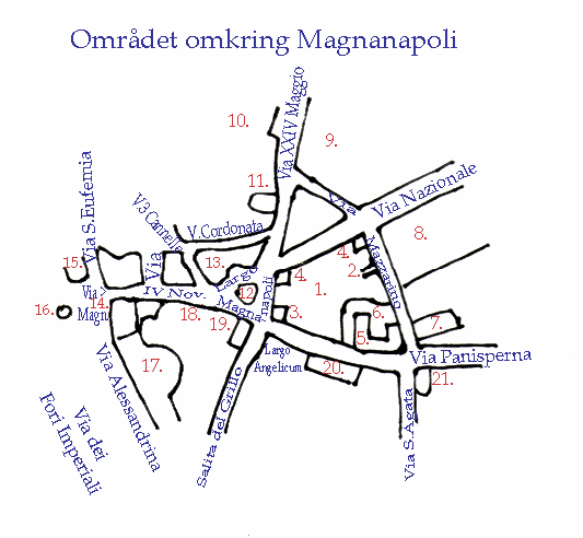 Kort over området omkring Magnanapoli