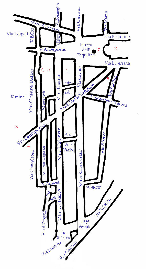 Detailkort over Via Urbana og omliggende gader