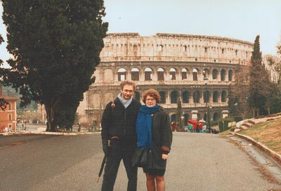 Leif og Anne-Birgitte på Colle Oppio foran Colosseum i 1992