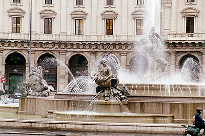 Nærbillede af Fontana delle Naiadi