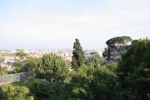 Udsiigt over den sydlige del af Rom fra lejlighedesn terrasse