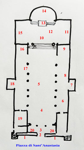 Plan over Kirken Sant'Anastasia