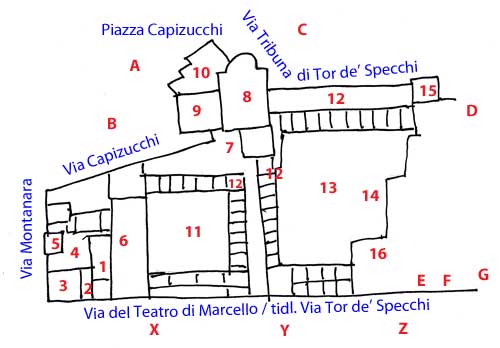 Plan over Kirken Santa Caterina dei Funari