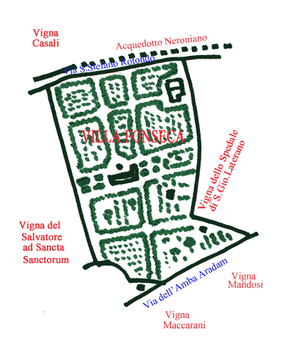 Plan over Villa Fonseca på Monte Celio