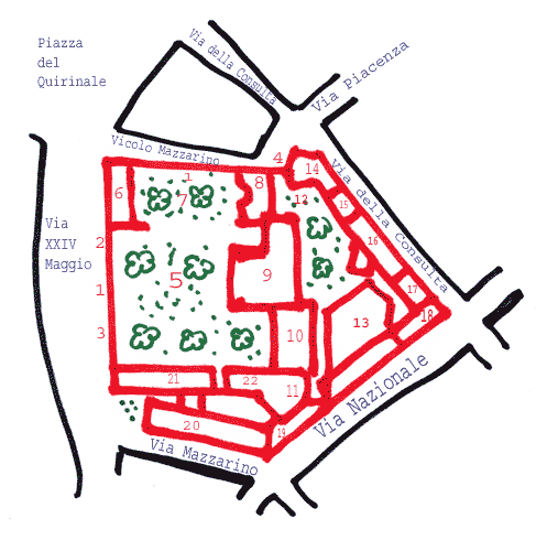 Plan over Palazzo Pallavicini Rospigliosi