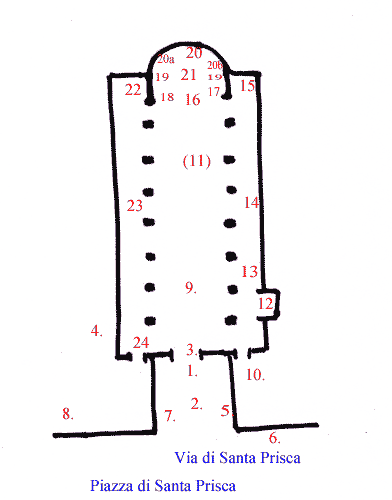 Grundplan over kirken Santa Prisca