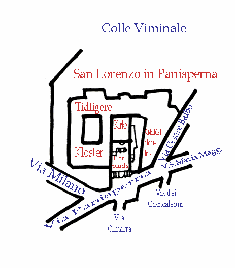 Kort over San Lorenzo in Panisperna i gadenettet